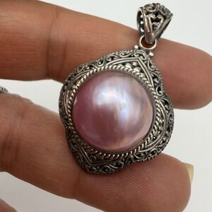 Bali Legacy Blue Mabe Pearl Pendant Sterling Silver 925
